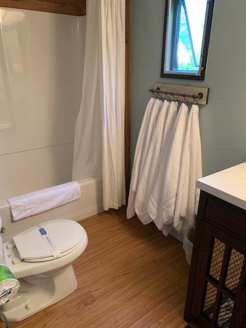 J&S Creekside Cabins bathroom interior Livingston Manor