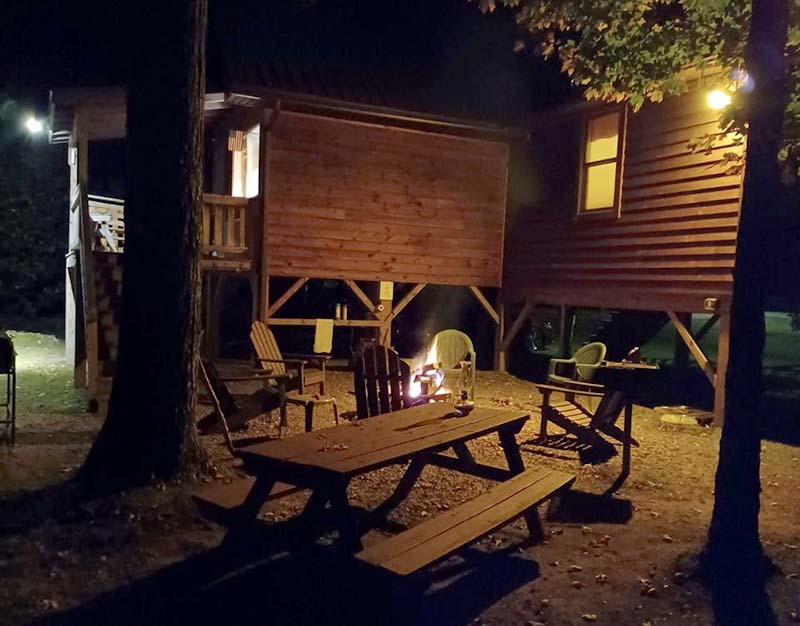 J&S Creekside Cabins firepit Livingston Manor