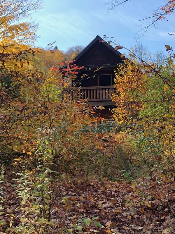 Mountain trail overlooking Catskill Mountains in Livingston Manor, NY